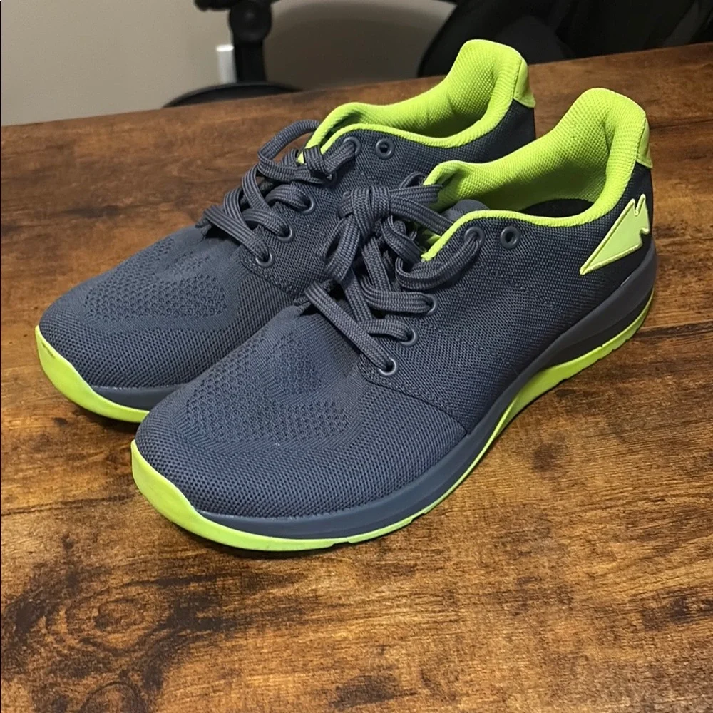 Lime Green and Charcoal Men's Athletic Shoes - Picture 1 of 2